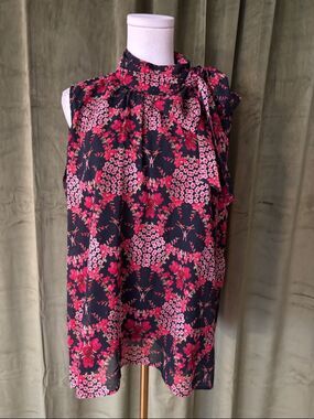 Max Volmary silk Sleeveless Tie-Neck Floral Camisole , US12